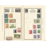 Worldwide stamp collection 7 loose album leaves includes Uruguay, Thailand, Mexico, Romania and