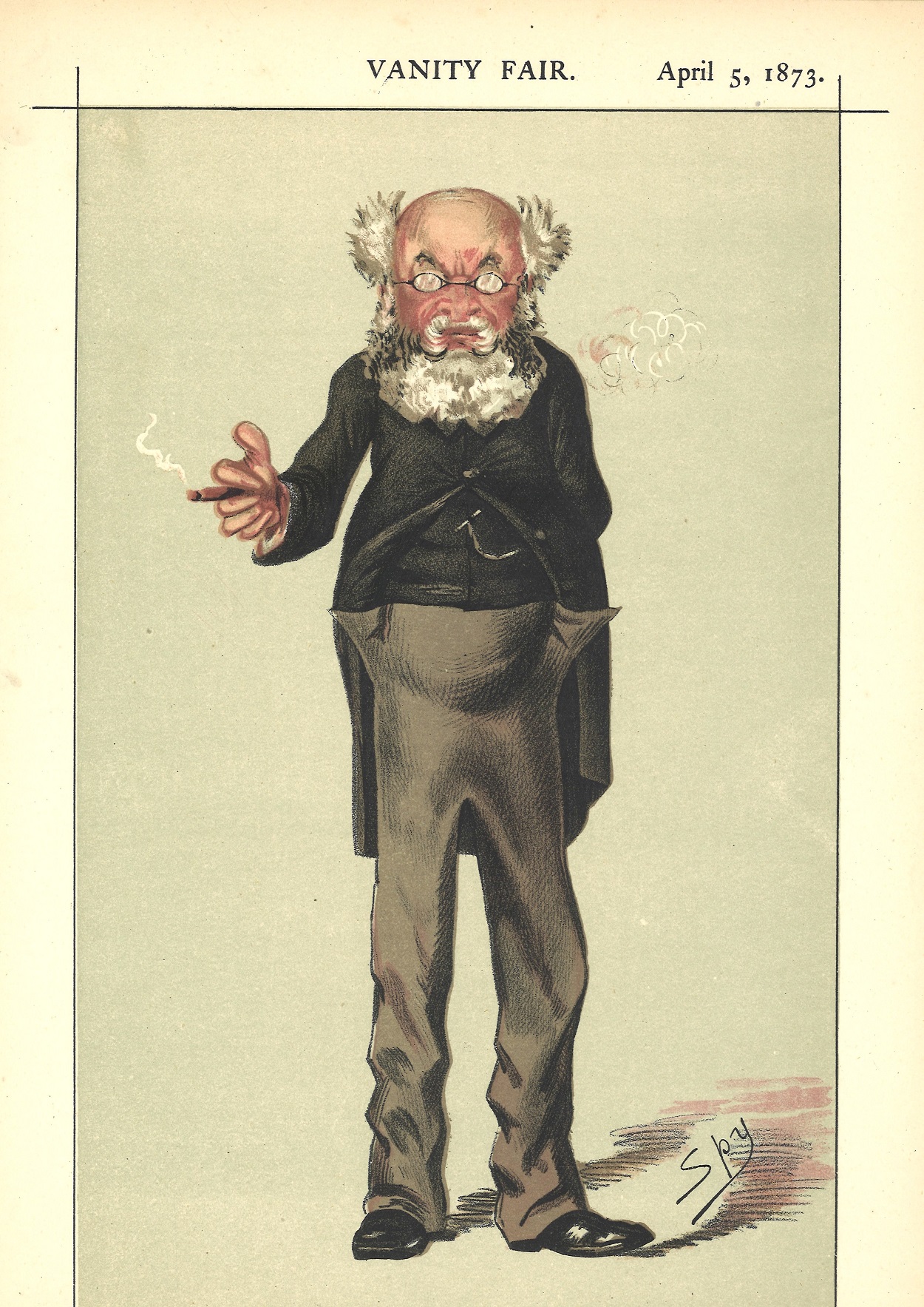Vanity Fair A Novelist. Subject Trollope. 5/4/1873. These prints were issued by the Vanity Fair