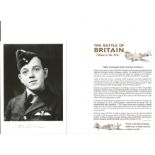 WW2 RAF Flt. Lt. Denis Norman Robinson Battle of Britain fighter pilot signed 6 x 4 inch b/w photo
