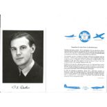 WW2 RAF Sqn. Ldr. Peter Leslie Dawbarn Battle of Britain fighter pilot signed 6 x 4 inch b/w photo