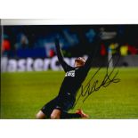 Football Lucas Moura 12x8 signed colour photo pictured celebrating while playing for Paris St