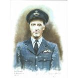 F/Lt A. M. Montague Smith WW2 RAF Battle of Britain Pilot signed colour print 12 x 8 inch signed