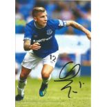 Football Lucas Digne signed 12x8 colour photo pictured playing for Everton. Good Condition. All