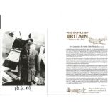 WW2 RAF Air. Cdre. Sir Archie Little Winskill Battle of Britain fighter pilot signed 6 x 4 inch b/