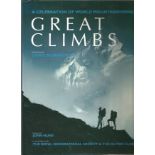 Chris Bonington signed hardback book titled Great Climbs signature on the inside title page. 223