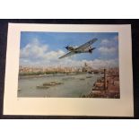 Battle of Britain Print 22x30 titled Weekend Warrior signed in pencil by the artist John Young