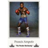 Boxing Francis Ampofo signed 6x4 Matchroom colour promo photo. Francis The Pocket Battleship