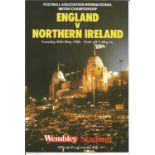 Football Vintage Programme England v Northern Ireland British Championship 20th May 1980 Wembley