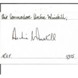Air Cdre Archie Winskill DFC WW2 ace OC Queens Flight signed 6 x 4 white card with name and