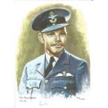F/Lt Roger Morewood WW2 RAF Battle of Britain Pilot signed colour print 12 x 8 inch signed in