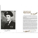 WW2 RAF Wg. Cdr. David George Samuel Richardson Cox Battle of Britain fighter pilot signed 6 x 4