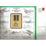 Rare Battle of Britain autograph Don Kingaby WW2 multisigned cover. Award of the Air Efficiency
