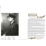 WW2 RAF Air. Cdre. Christopher John Mount Battle of Britain fighter pilot signed 6 x 4 inch b/w