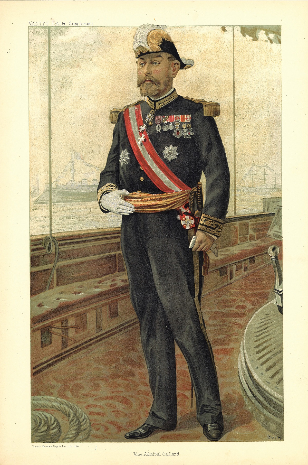 Vanity Fair 3X Navy Vanity Fair prints Vice Admiral Caillard Admiral Sir John Edmund Commerell V.