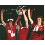 Football Phil Neal 10x8 signed colour photo pictured celebrating with the European Cup while playing