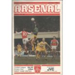 Football Vintage Programme Arsenal v West Ham United League Division One 1st May 1982 Highbury