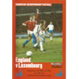 Football Vintage Programme England v Luxembourg European Championship Qualifying 15th Dec 1982