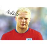 Football Jonathan Mitchell signed 12x8 colour photo pictured on duty for England Under 21s. Good