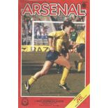 Football Vintage Programme Arsenal v West Bromwich Albion Canon League Division One 26th April