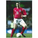 Football Stewart Downing 12x8 signed colour photo pictured in action for England. Stewart Downing (