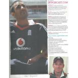 Ravi Bopara signed colour magazine page. Good Condition. All autographs are genuine hand signed