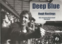Football Softback book titled Deep Blue signed on the inside by Chelsea Legends Peter Bonetti, Ron
