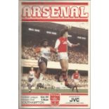 Football Vintage Programme Arsenal v Southampton League Division One 2nd April 1983 Highbury