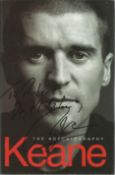 Football Roy Keane signed hardback book The Autobiography signature on cover dedicated. 294 pages.