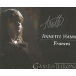 Annette Hannah signed 10x8 colour Game of Thrones photo. Good Condition. All autographs are