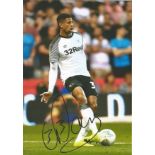 Football Curtis Davies signed 12x8 colour photo pictured in action for Derby County. Good Condition.