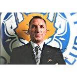 Football Brendan Rodgers signed 8x12 colour photo pictured as manager of Leicester City. Good