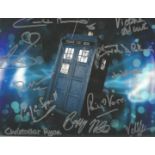 8x10 inch photo signed by TWELVE actors who have starred in Doctor Who, these include Caroline