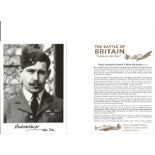 WW2 RAF Wg. Cdr. Kenneth William Mackenzie Battle of Britain fighter pilot signed 6 x 4 inch b/w