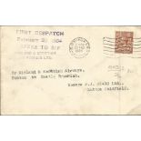 GB cover dated 20/2/1934 Birmingham 11/2 GV Brown Stamps rare item. Good Condition. We combine
