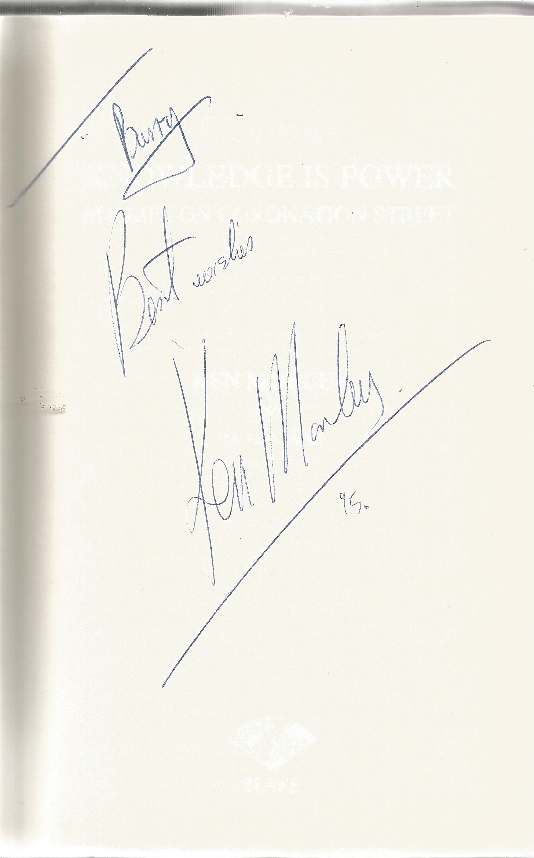 Ken Morley signed hardback book titled Knowledge is Power signed on the inside page dedicated. 249 - Image 2 of 3