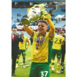 Football Max Aarons signed 12x8 colour photo pictured with the League Championship trophy for