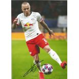 Football Angelino signed 12x8 colour photo pictured in action for RB Leipzig while on loan from