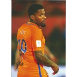 Football Jeremain Lens signed 12x8 colour photo pictured playing for Holland. Good Condition. All