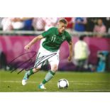 Football Damien Duff 12x8 signed colour photo pictured in action for Republic of Ireland. Damien