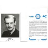 WW2 RAF Sqn. Ldr. Desmond Fopp Battle of Britain fighter pilot signed 6 x 4 inch b/w photo with