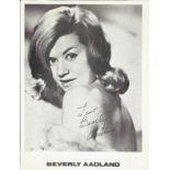 Beverly Aadland signed 10x8 black and white photo. Dedicated. Good Condition. All autographs are