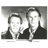 Righteous Brothers signed 10x8 black and white photo includes Bobby Hatfield and Bill Medley