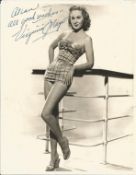 Virginia Mayo signed 10x8 vintage photo. Dedicated. Few marks and crease but not affecting