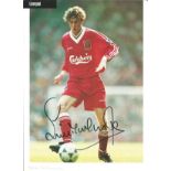 Football Steve McManaman signed 12x8 colour magazine photo pictured playing for Liverpool. Good