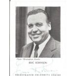 Eric Robinson signed Telesurance Celebrity Series black and white card. Good Condition. All