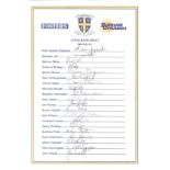 Cricket Durham County Cricket Club 2000 squad steam sheet 20 signatures includes Paul