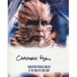 Doctor Who 8x10 photo signed by actor Christopher Ryan as Lord Kiv. Good Condition. All autographs