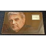Placido Domingo signature piece, professionally mounted within colour photo. Approx overall size