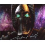 Doctor Who 8x10 scene photo signed by actor Gabriel Woolf as Suhtek. Good Condition. All
