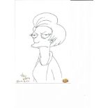Mike Worley signed 8x6 Simpsons Helen Lovejoy original doodle. Good Condition. All autographs are